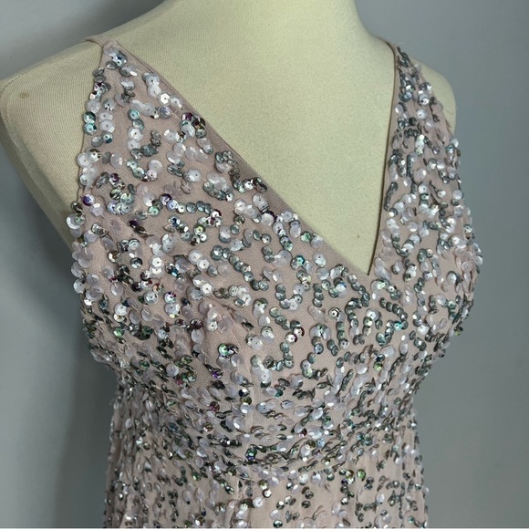 ASOS sequin pink pastel mini dress A-line prom party special occasion birthday - Picture 12 of 15